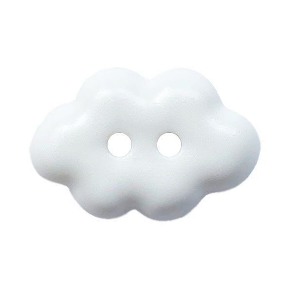 KINDERKNOPF "WOLKE" POLYAMID MIT 2 LÖCHERN - GRÖSSE: 15MM - FARBE: WEISS