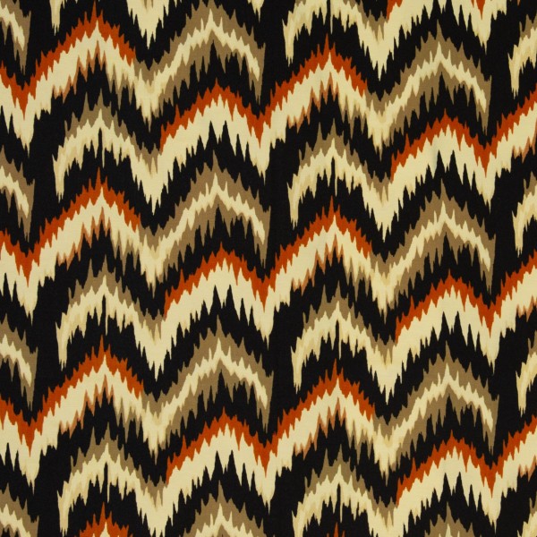 Viskosejersey bedruckt MARIE Chevron Terra/Schwarz/Beige von Swafing