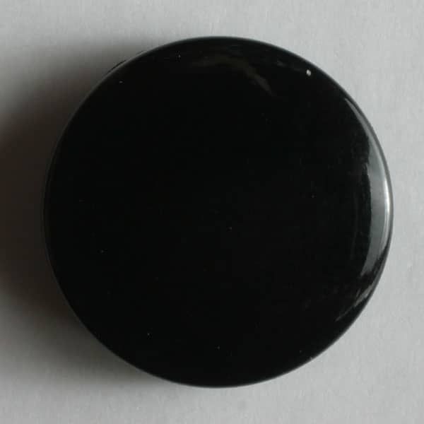 MODEKNOPF SCHLICHT, GLÄNZEND - GRÖSSE: 13MM - FARBE: SCHWARZ