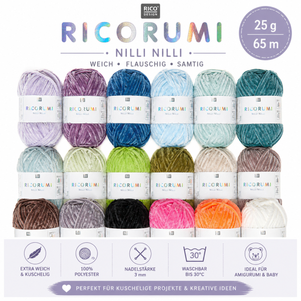 Ricorumi Nilli Nilli – Chenille Garn 25 g | flauschig & weich