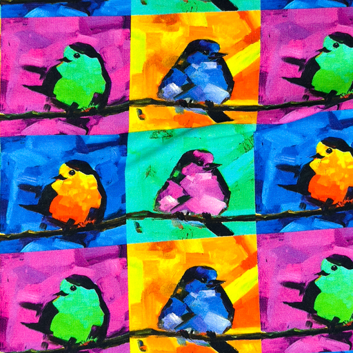 Jersey-Digital, Gedruckte Vögel im Regenbogen Design
