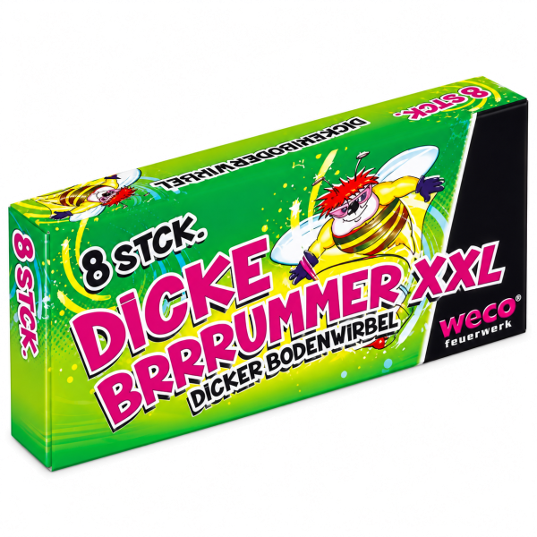 WECO Dicke Brummer XXL – 8 farbige Bodenwirbel | Jugendfeuerwerk F1