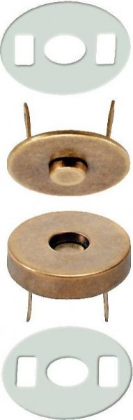 Magnet-Verschluß, 19mm, altmessing