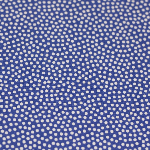 Baumwollstoff DOTTY Bedruckt Blau mit weißen Punkten