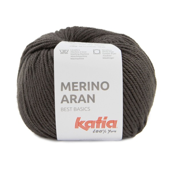 Merino-Aran-Wolle-Dunkelbraun