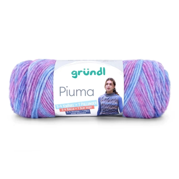 Piuma Multicolorgarn von gründl-Flieder-Tintenblau-Fuchsia