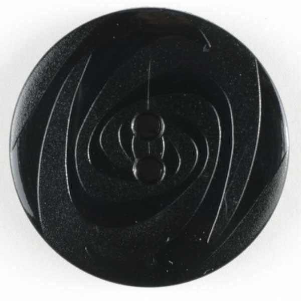 MODEKNOPF ABWECHSELND MATT UND GLÄNZEND, 2 LOCH - GRÖSSE: 19MM - FARBE: SCHWARZ