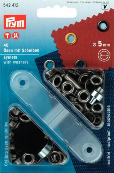 Ösen und Scheiben, 5,0mm, alteisen