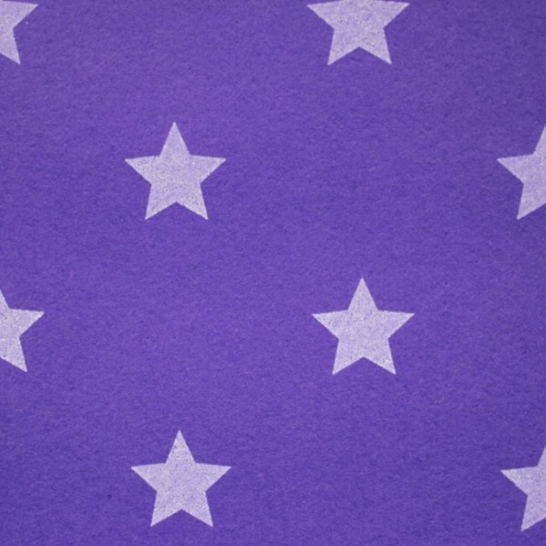 3,0 mm Filz Stars violett – 90 cm breit | Filzstoff mit Sternen