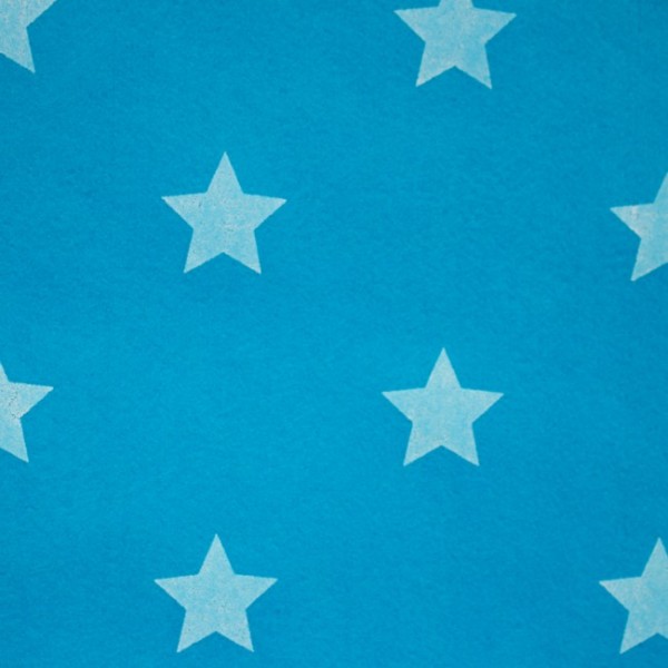 3,0 mm Filz Stars aqua – 90 cm breit | Filzstoff mit Sternen
