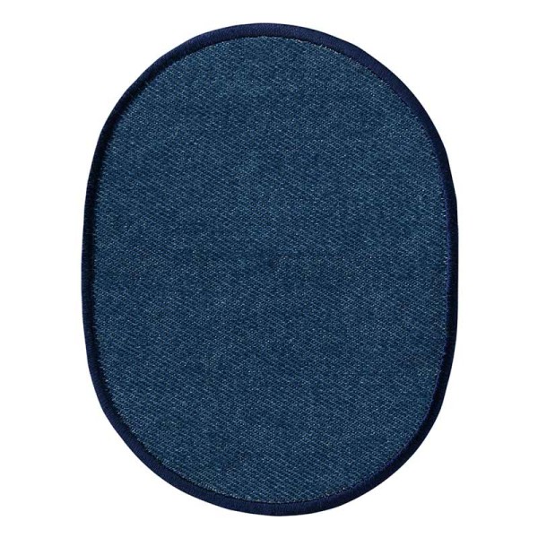 Jeansflick oval "mittelblau" 2 St.