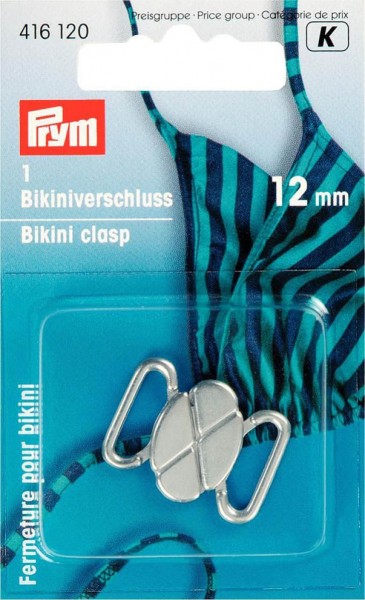 Bikini- und Gürtelverschluss, 12mm, silberfarbig, matt
