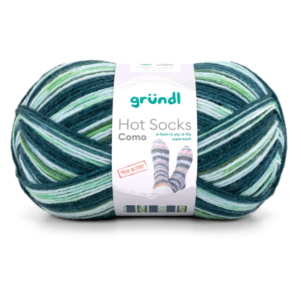 Hot Socks Como 6-fach von gründl-Blautanne-Mint-Lindgrün-Weiß