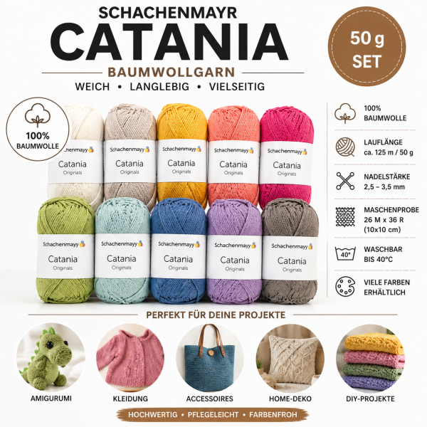 Schachenmayr Catania 50g – Baumwollgarn | 100% Baumwolle