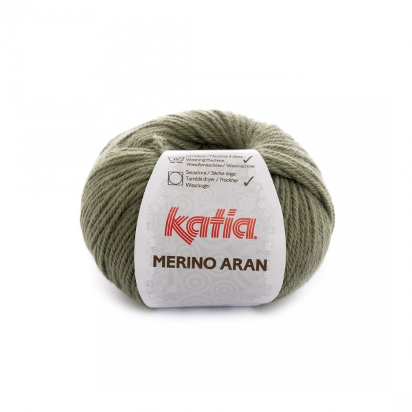 Merino-Aran-Wolle-Khaki