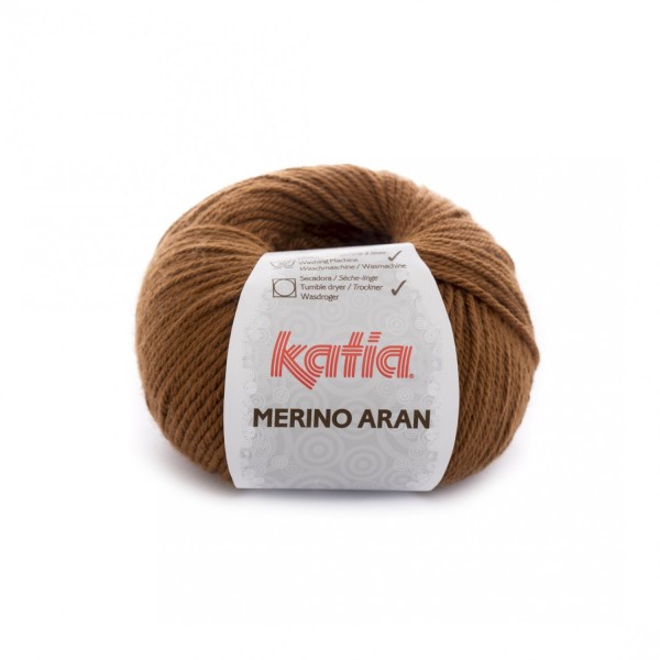 Merino-Aran-Wolle-Hellbraun