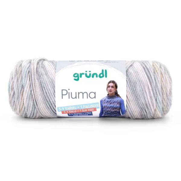 Piuma Multicolorgarn von gründl-Blush-Hellgrau-Champagner