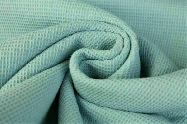 Waffelpique Editha Mini eisblau – Strukturstoff für Baby & Deko