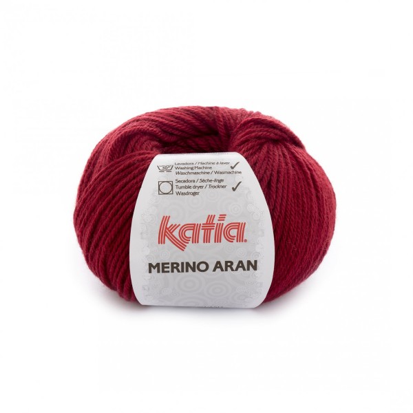 Merino-Aran-Wolle-Helles Weinrot