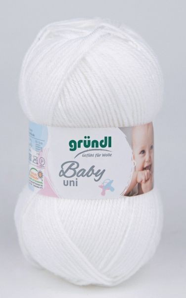 Gründl Baby uni – weiches Babygarn 50 g / 150 m – Babywolle