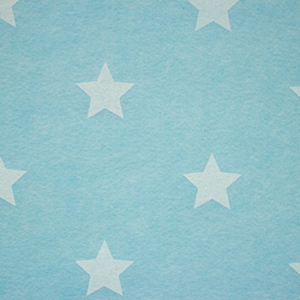 3,0 mm Filz Stars hellblau meliert – 90 cm breit | Filzstoff mit Sternen