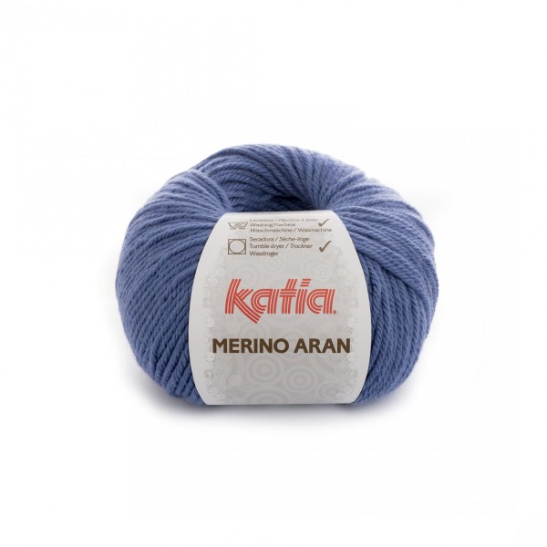 Merino-Aran-Wolle-Blau