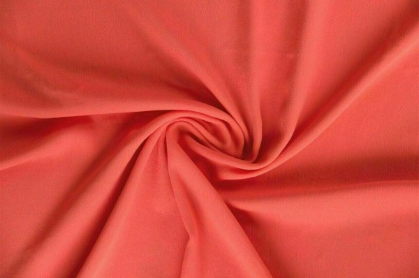 Viskose Krepp Georgette koral – Fließender Blusenstoff & Kleiderstoff