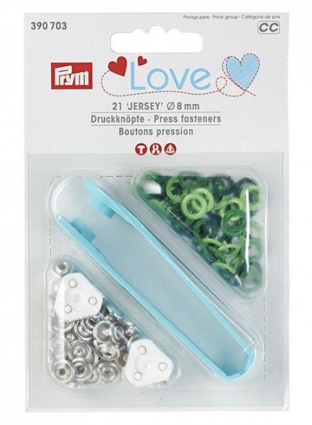 Druckknöpfe Jersey, Prym Love, 8mm, grün