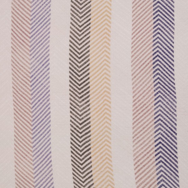 Musselin bedruckt THEA Zickzack Muster Lila/Blau/Beige von Swafing
