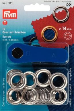 Ösen und Scheiben, 14,0mm, silberfarbig