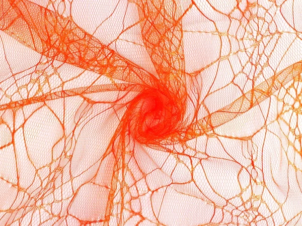 Feiner Tüll mit Spinnennetzmuster-Orange
