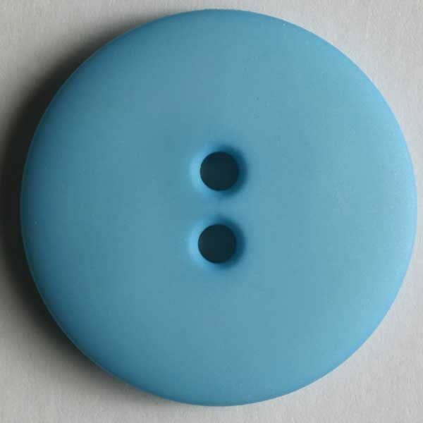 MODEKNOPF SCHLICHT, MATT, 2 LOCH - GRÖSSE: 18MM - FARBE: BLAU