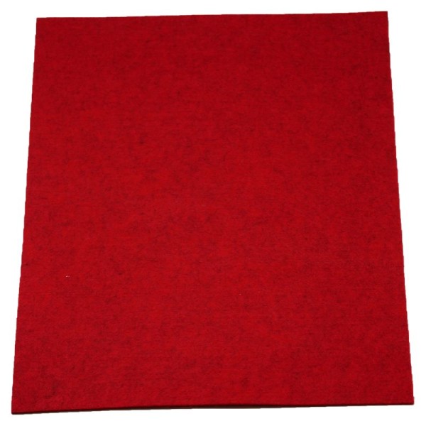 3,0 mm Filzplatten TRENDY -37,5 cm x 50 cm-Rot meliert
