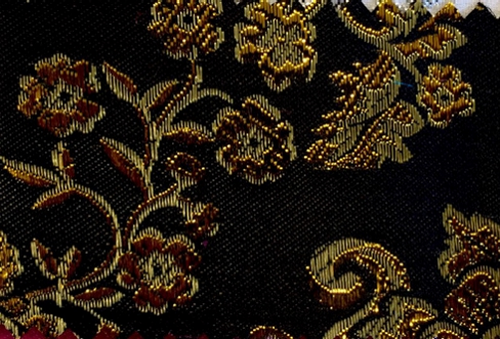 Edler Jacquard Lurex "PAISLEY"-Schwarz-Gold