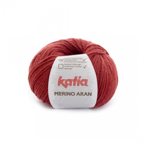 Merino-Aran-Wolle-Rubinrot