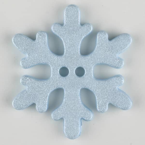 KINDERKNOPF WUNDERSCHÖNE SCHNEEFLOCKE - GRÖSSE: 34MM - FARBE: BLAU