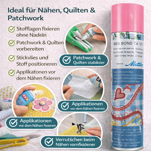 Amann Mettler Sprühzeitkleber 300 ml – WebBond TA101 – temporärer Textilkleber