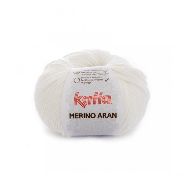 Merino-Aran-Wolle-Naturweiss