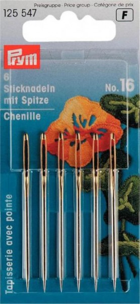 Sticknadeln mit Spitze, Nr. 16, 1,60 x 55mm