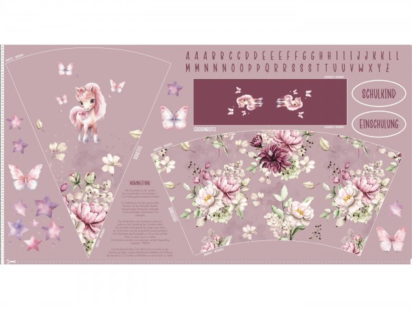 Baumwoll Jersey Schultütenpanel „Kleines Pony" – Farbe 130