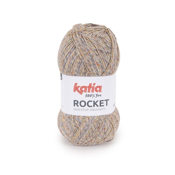 Rocket Wolle von KATIA-Grau-Beige-Gelb