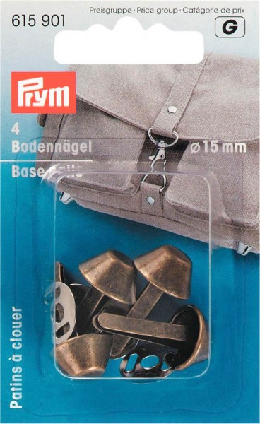 Bodennägel für Taschen 15mm, altmessing