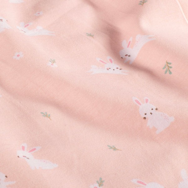 Baumwolle Jersey Stoff bedruckt Hasen Helles Pink