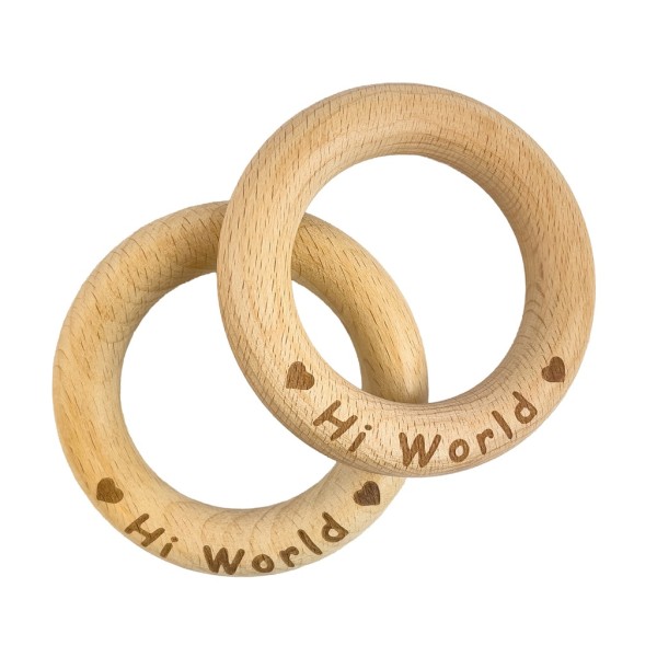 Little Jax Beißring 749R – Baby Beißring aus Holz & Silikon | BPA-frei & sicher