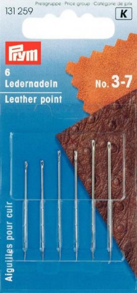 Ledernadeln, Nr.3-7, sortiert, silberfarbig