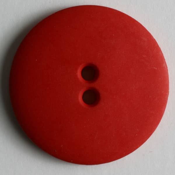 MODEKNOPF SCHLICHT, MATT, 2 LOCH - GRÖSSE: 23MM - FARBE: ROT