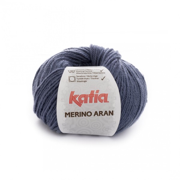 Merino-Aran-Wolle-Mittelblau