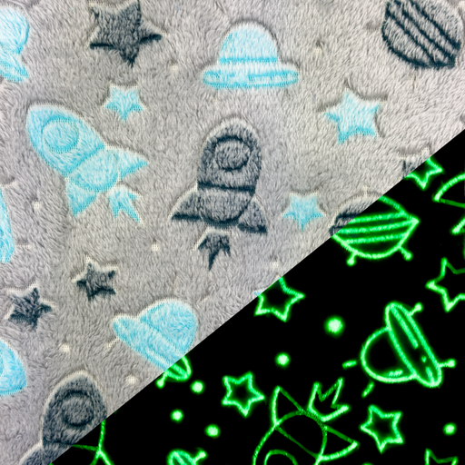 Wellness-Fleece Glow in the Dark Raketen & UFOs