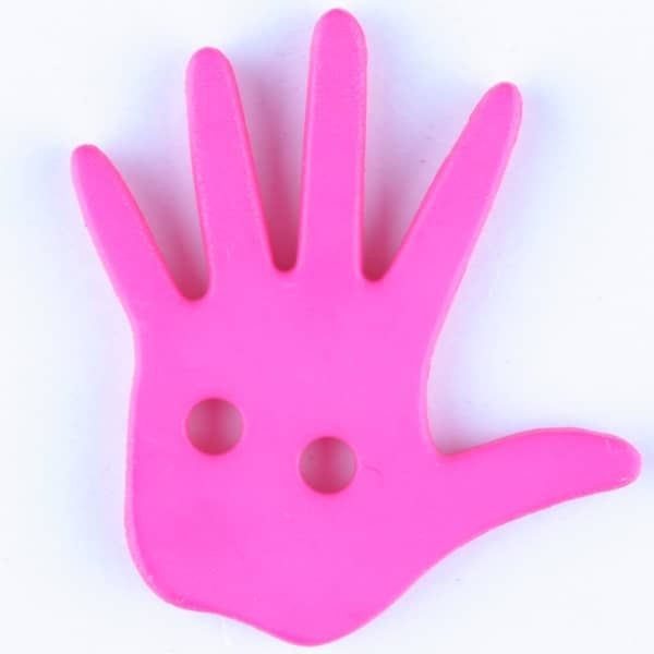 KINDERKNOPF IN FORM EINER HAND - GRÖSSE: 25MM - FARBE: PINK