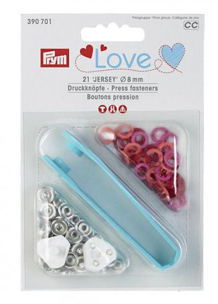 Druckknöpfe Jersey, Prym Love, 8mm, rot